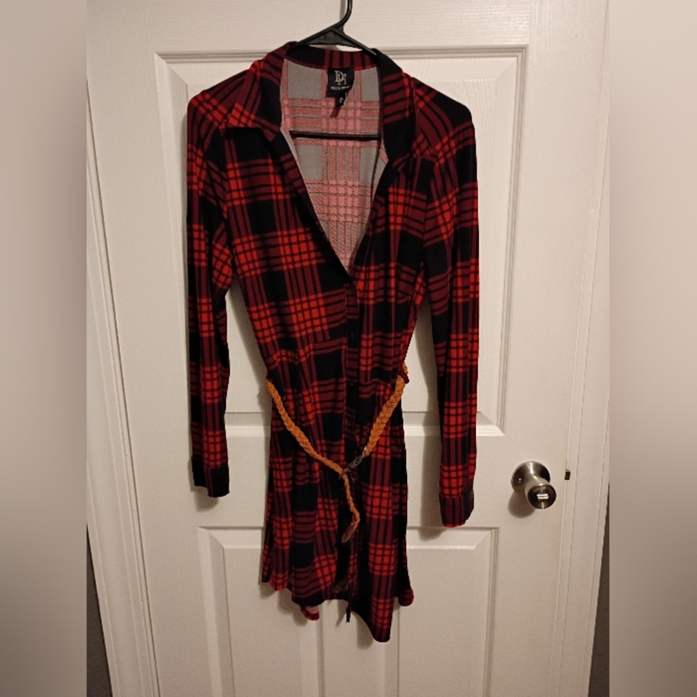 Derek Heart Red  and black  Plaid Dress